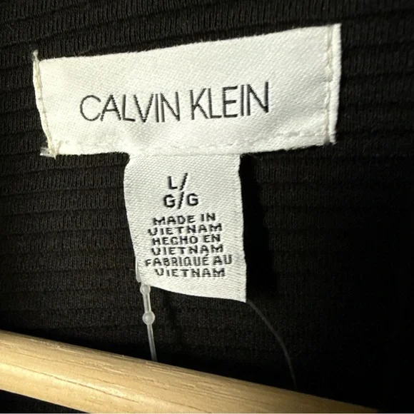 CALVIN KLEIN WOMEN’S MODERN ESSENTIALS Open Jacket Black W/Gold Zippers Sz L NWT - Picture 4 of 12